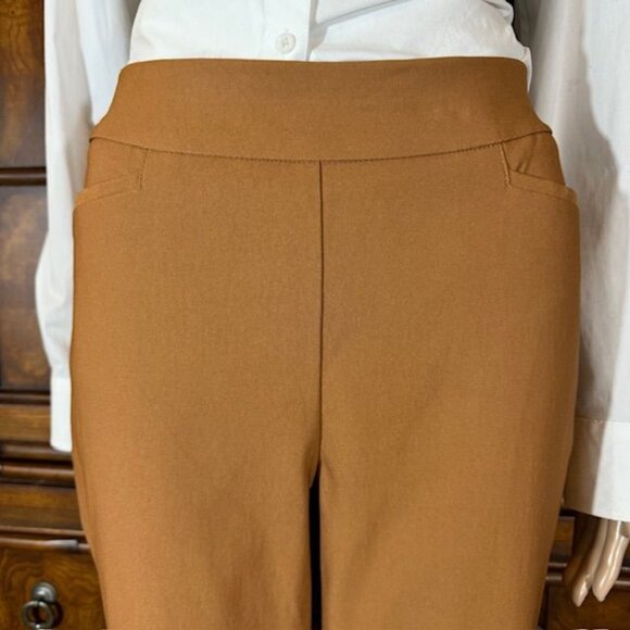 Chico's Sweet Cognac So Slimming Brigitte Button Hem Slim Ankle Pant - Picture 7 of 12